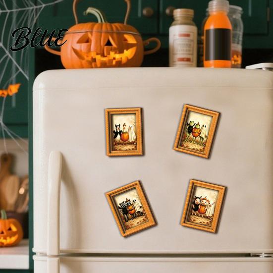 Retro Holz Fotorahmen Magnete Schwarze Katze Kühlschrankmagnet Saisonale Cartoon Küche Badezimmer Dekor Dekorativ Weichmagnetische Aufkleber Niedliches Thema