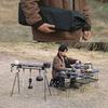 Foldable Camping Tripod Top Plate High Strength Bending Camping Hanging Rack Top Plate with Hanging Hole for BBQ Picnic Hiking