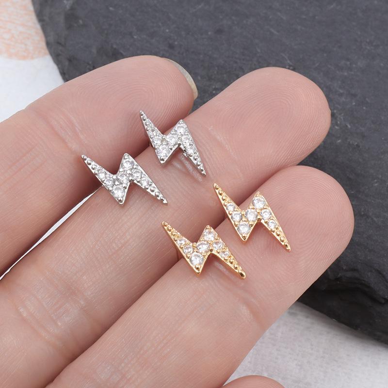 Cercei Punk Exquiși și Personalizați pentru Bărbați și Femei Cercei Mini Fulger Zircon