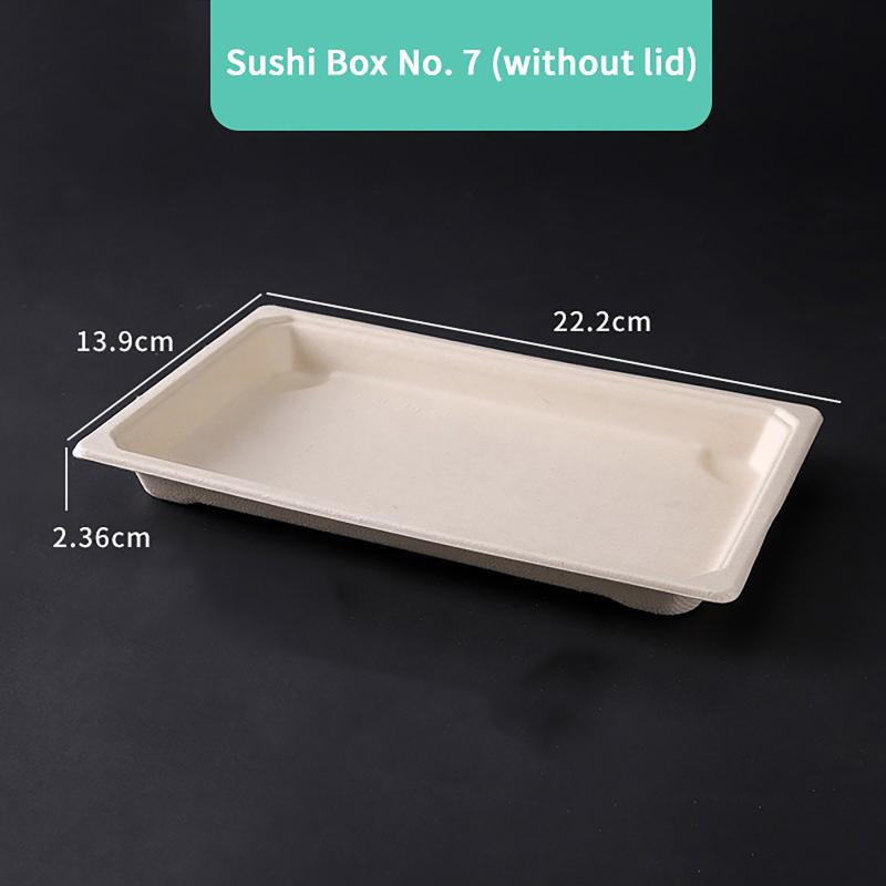 Disposable Sushi Box Home Takeaway Packaging Box Environmentally Friendly And Biodegradable Rectangular Sushi Plate Meal Box
