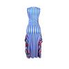 European & American Women's Sleeveless Striped Ruffle Print Dress