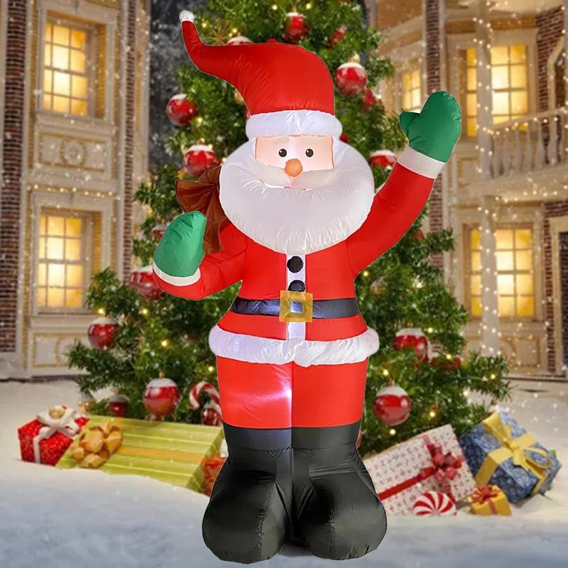 Zaino Babbo Natale Decorazione Natalizia Giocattoli Gonfiabili Con Luce LED Modello Gonfiabile 1.8M Regalo per le Feste Decorazione Interna Esterna