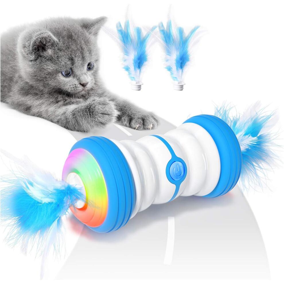 Interactive Cat Toy, Electric Automatic Robotic Cat Interactive Teaser With Super Low Noise Design And Four Feather Accessories For Stimulating Cats H