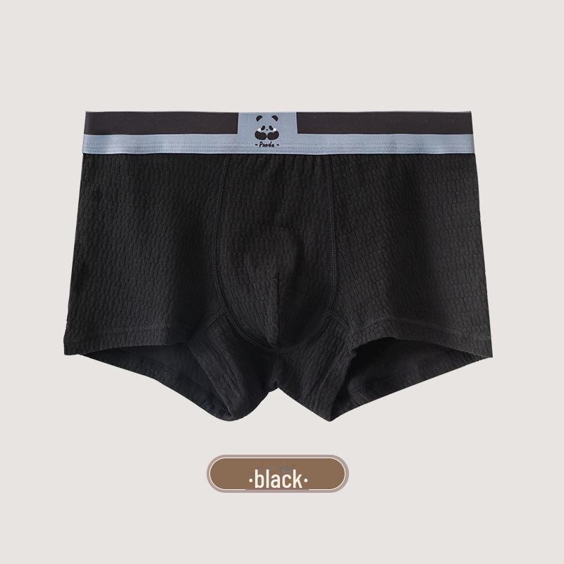 

Мужские хлопковые шорты-боксеры — дышащие, молодежные, мягкая ткань, дизайн с четырьмя углами XL чёрный