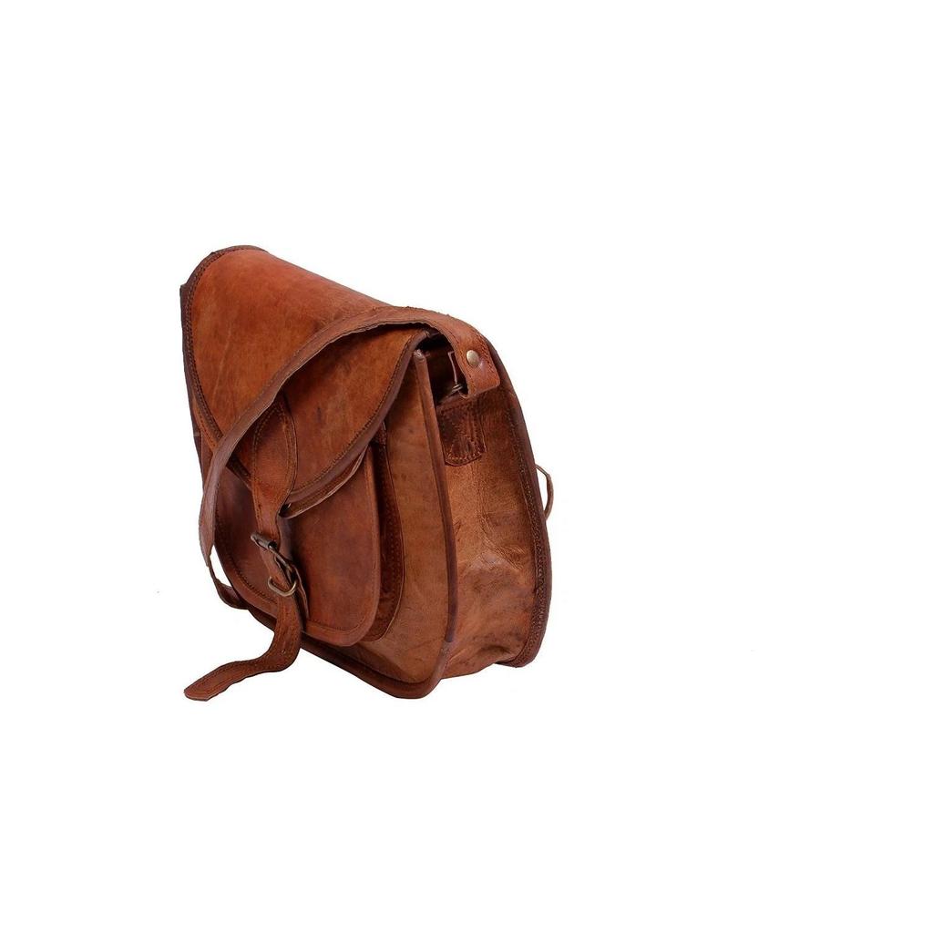 Damen Vintage Echte Braune Leder Umhängetasche Crossbody Tasche Handtasche