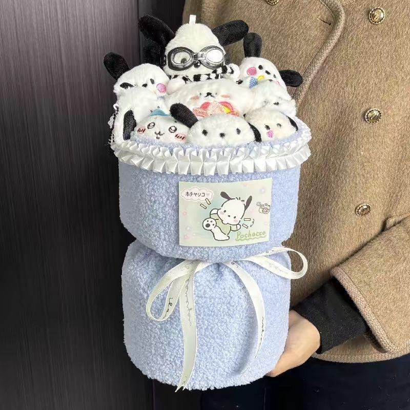 Pacha Dog Plush Bouquet - Cute Cartoon Doll Gift for Girls, Friends, or Girlfriends