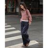 DeMana Women's Classic Stripe Round Neck Knit Sweater