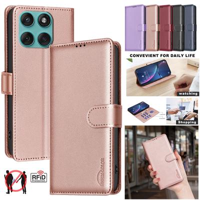 Peněženka Sklopný Anti-theft Pouzdro Pro Motorola MOTO Edge 60 Fusion 50 Pro 40 Neo Edge60 5G Kožený Kryt RFID Blokování Ochranné Tašky