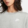 Nike Solid Color Logo Embroidered Crew Neck Sports Long Sleeve Sweatshirt Women Sweatshirt Dark-Gray DQ5474-063