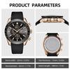 BY BENYAR Watch Watch Chronograph Analog Watch 30M Water Resistant Business Simple Stylish Popular Formal Leather Belt Quartz Watch Gift for Men Black
