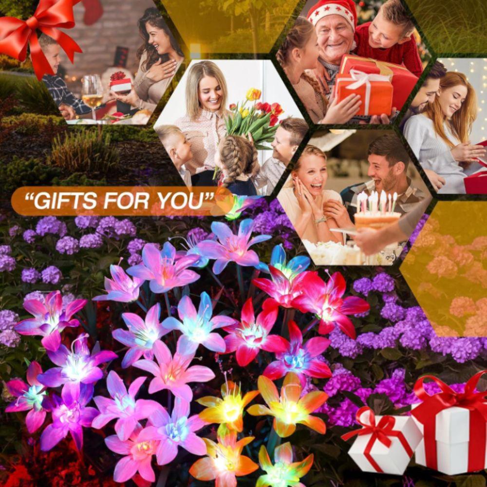 Waterproof Solar Garden Lights Colorful Gradient Solar Garden Decor Outdoor Garden