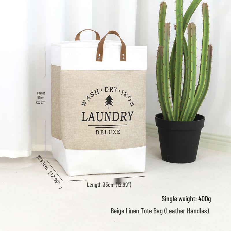 Foldable Large Capacity Cotton & Linen Laundry Basket with Thickened EVA - Ideal for Clothes, Toys, and Quilt Storage