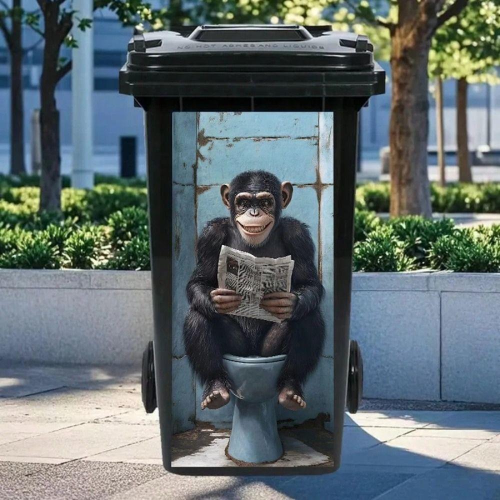 Adesivi Secchio dell'Immondizia 2D Autoadesivi Poster Bidone della Spazzatura Divertente Decalcomania Pattumiera Decorazione Esterna Patio