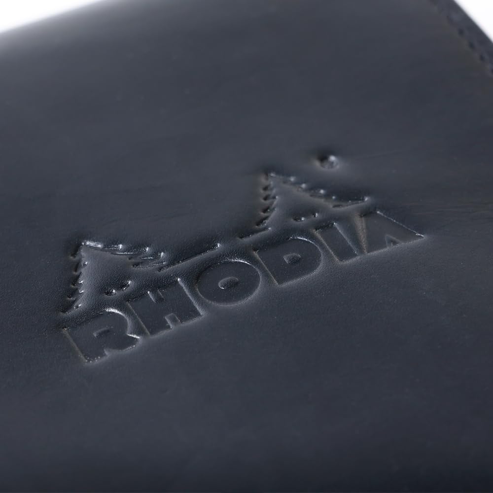 RHODIA Mini 3-Ring System Organizer (11x8cm, 11mm Ring Diameter, Cowhide Leather) Verli Black Cf11ogz04bk