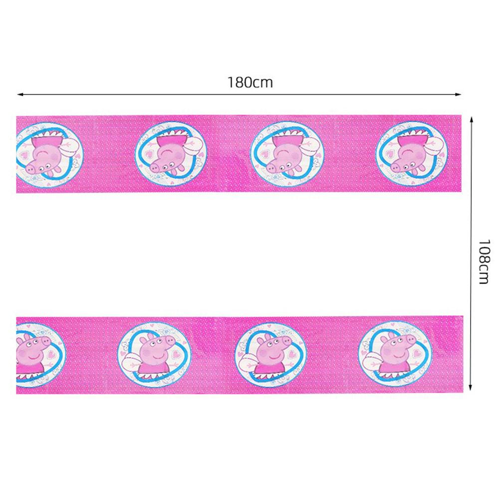57PCS Peppa Pig Party Supplies Include Plates, Cups, Napkins, TableCover Pink