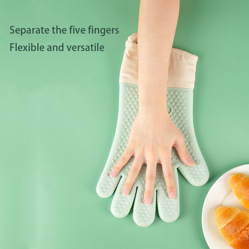 Silné silikonové žáruvzdorné rukavice Odolnost vůči vysokým teplotám Kuchyňská trouba Mikrovlnná trouba Pečicí rukavice Protiskluzové Snadno se čistí