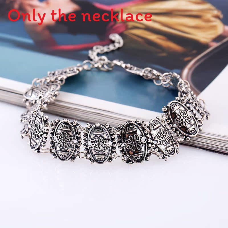 Retro Geometric Alloy Necklace For Men And Women With Electroplated Surface серебряный