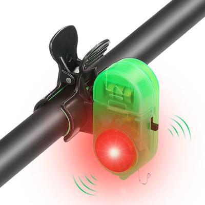 2 Peças Lâmpada Alarme de Mordida de Pesca com Clipe de Silicone 80dB Vara de Pesca Noturna