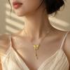 Goldener Schmetterling Quaste Anhänger Halskette für Damen Elegante Verstellbare Schlüsselbein Kette Trendiger Anhänger Schmuck Geschenk für Party Geburtstag Valentinstag