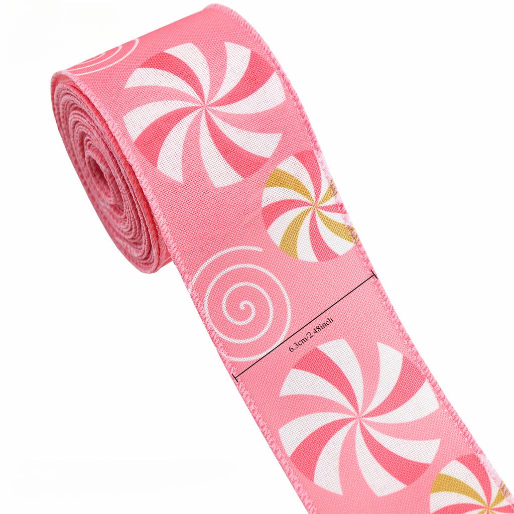 5yards Christmas Ribbon Printed Christmas Polyester Ribbon For Handmade Design Christmas Decoration Gift Packing