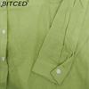 BITCED Women's 2-piece Vintage Plus-size Cotton and Linen Shirt Set High-waisted Loose Trousers