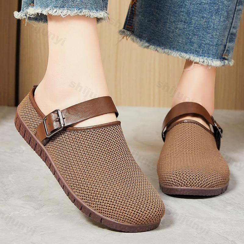 Fashion 2025 Non Slip Women Shoes Spring Soft Soled Comfortable Sandals for Women's Outdoor Slippers Casual Breathable Mesh Shoes