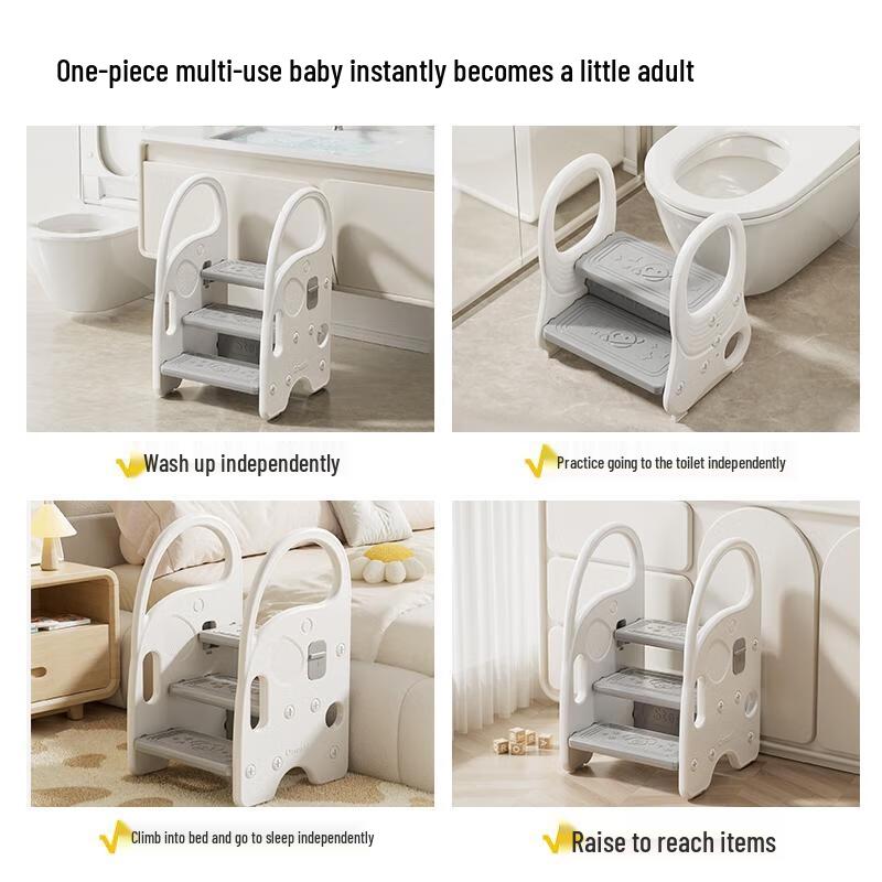 Handunyou Kinder Anti-Rutsch Tritthocker mit Handlauf