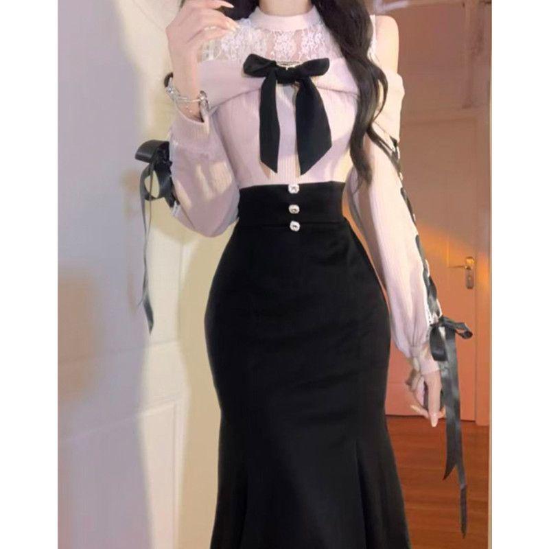 Japanese Off-Shoulder Maxi Dress: Slimming, Waist-Cinched Autumn 2026 New Arrival Extra Large