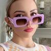 Candy Color Rectangle Sunglasses for Women Men Y2K Sun Glasses Vintage Shades Eyewear UV400 Protection 90’s Party Favors