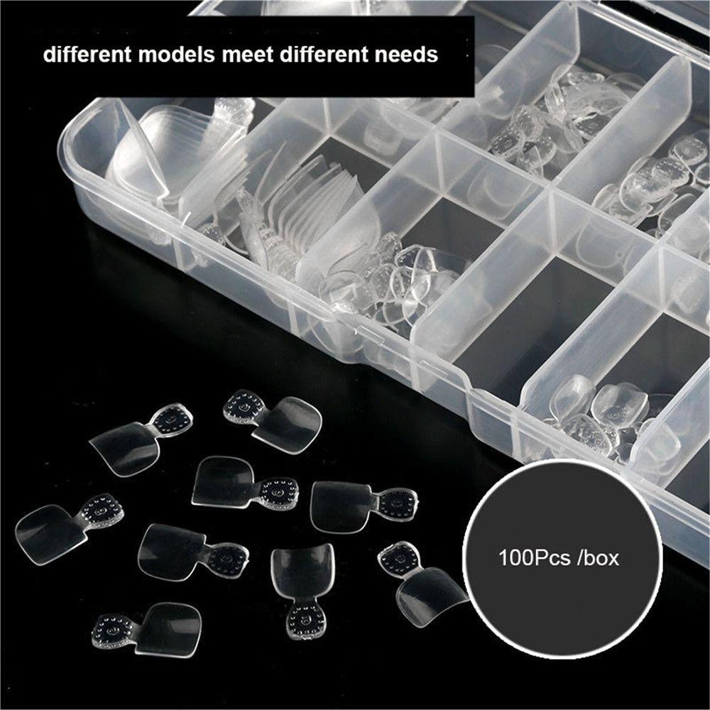 100Pcs Clear Natural Nail Extension Nail Art False Toe Nails Foot Tips Toenail Tablet Toe NailsTips