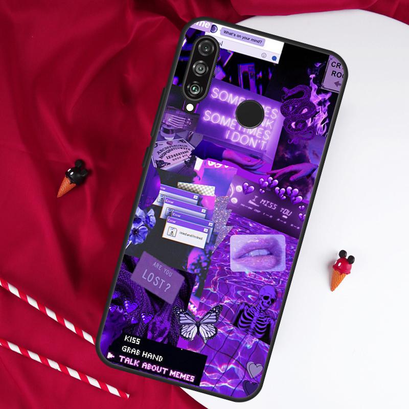 Purple aesthetic For Huawei Nova 12i 11i 8i 12s 9 10 SE Y90 Y60 Y70 Y72 Y61 Y91 P20 P30 P40 Lite P60 Pro Case
