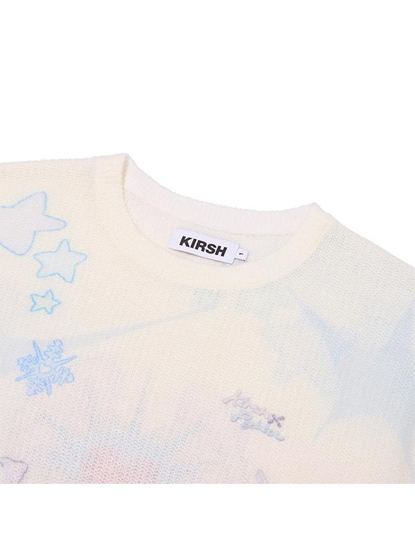 KIRSH X Pitu All-Over Graphic Loose Fit Hairy Knit [Ivory]