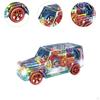 Light up Car Toy Sensory Rotating Gears Cool Lights and Music Transparent for Children Boys