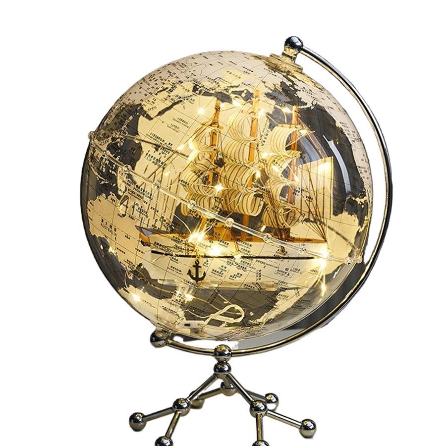 Illuminated Luxury Globe Ornament for Living Room, TV Cabinet, Office, or Study Decor