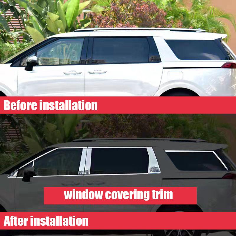 For Kia Carnival Sedona KA4 Window Full Set of Stainless Steel Bright Strip Modification Accessories