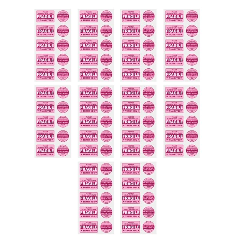 10 Листов Этикеток «Хрупкое» Наклейка «Хрупкое» Обращаться Осторожно Предупреждение Упаковочные Этикетки для Легкой Идентификации 1