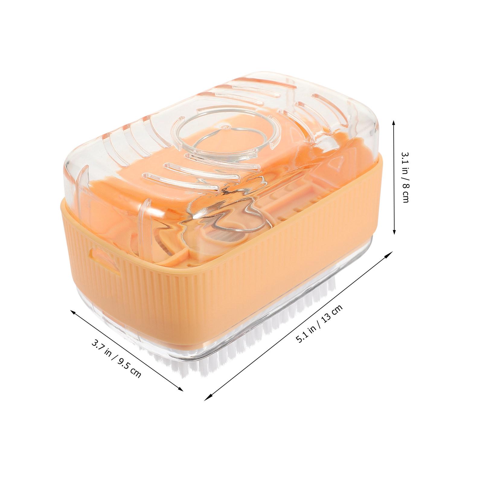 

Multi-Functional Foaming Soap Box with Brush Roller Sturdy Soap Holder Locking Mechanism Rich Lather Generator Hollow Drainage оранжевый