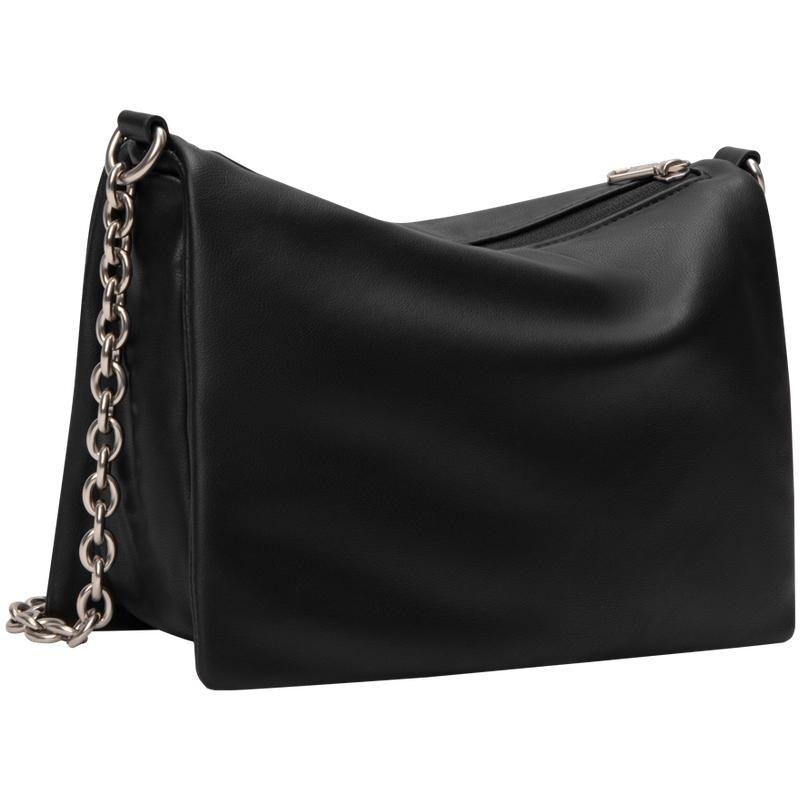 Calvin Klein Elegant Metal Letter Chain Soft Lazy Small Square Pillow Crossbody Bag Women Bags Space-Black DH3570-001