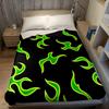 Neon Mehrfarbig Flammenmuster Decke Geeignet für Sofas Betten Büros Reisen Campingstühle Warme Plüschdecke