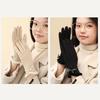 Thermal Lined Female Touchscreen Gloves Solid Color Women's Winter Thermal Gloves  Warm Equipment
