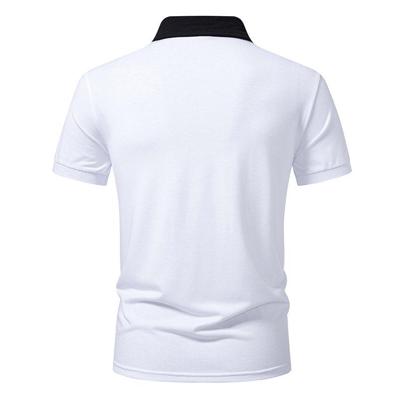 Sommer Herren Bedruckte Poloshirts Kurzarm Atmungsaktives T-Shirt Kontrastfarbe Lässig Reverskragen Streetwear Basis Oberteil