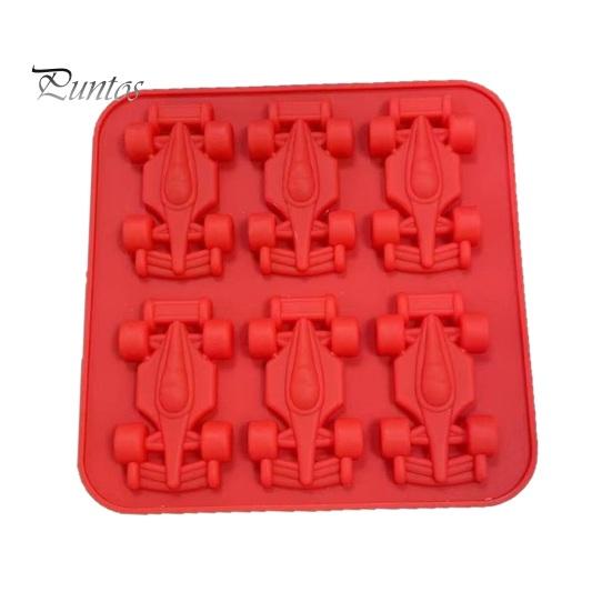 Silikon-Backformen für Kinder Rennauto Eisform, 6 Mulden 3D Kuchen Süßigkeiten Gelee Leicht zu reinigende Schale, Lebensmittelgeeignet Flexibel Form Schokolade Seife,