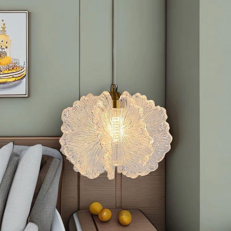 Modern French Cream Pendant Lights: Minimalist Bedside and Hallway Fixtures