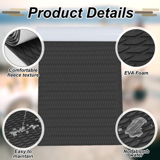 Foam Boat Flooring 95"/47"x12" Non-Slip Surfboard Traction Pad Grip Mat