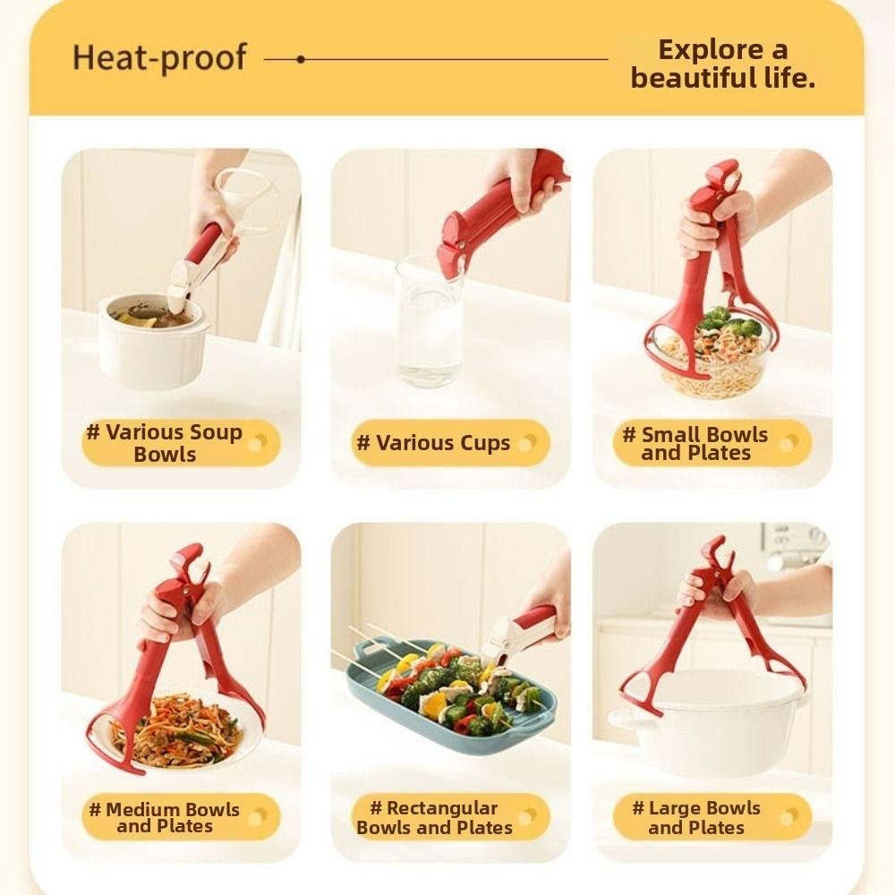 2in1 Anti Scalding Clip Non-Slip Hot Bowl Gripper Retriever Tong Bowls Tong  Frying Pans