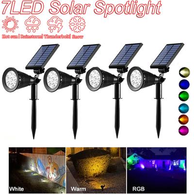 4pcs Hight Quality Solar Lawn Lamp Spotlights Outdoor Ip67 Waterproof 7LED Landscape Light Villa Garden Yard Decor Powered Lights