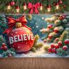Christmas Theme Display Holiday Decorative BELIEVE Banner Christmas Ornament Display Frosted Finish Holiday Backdrop For Winter