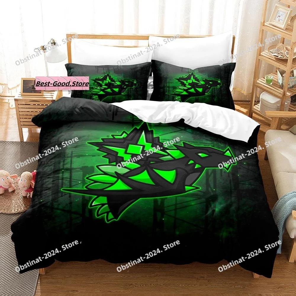 Hip Hop Angry Geometry Dash Bedding Set Single Twin Full Queen King Size Bed Set Game Bedroom Duvetcover Sets Anime Bed