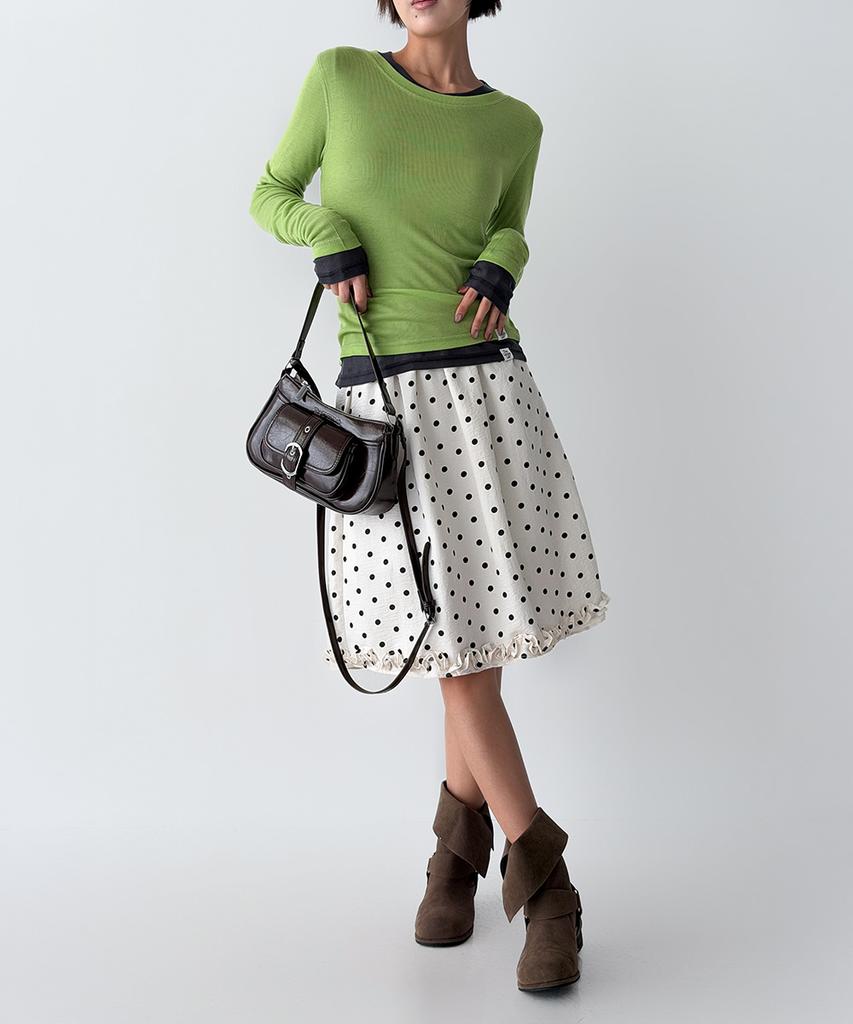 The Green Lab Dot Frill Skirt [Ivory]
