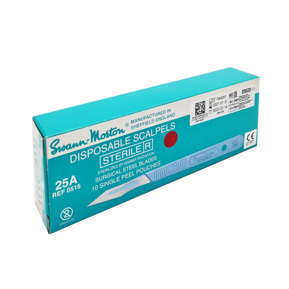 Swann-Morton 25A Surgical Scalpel Sterile 10-Pack Stainless Steel